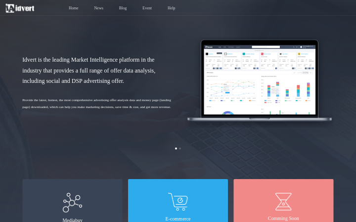 Screenshot of Idvert Homepage