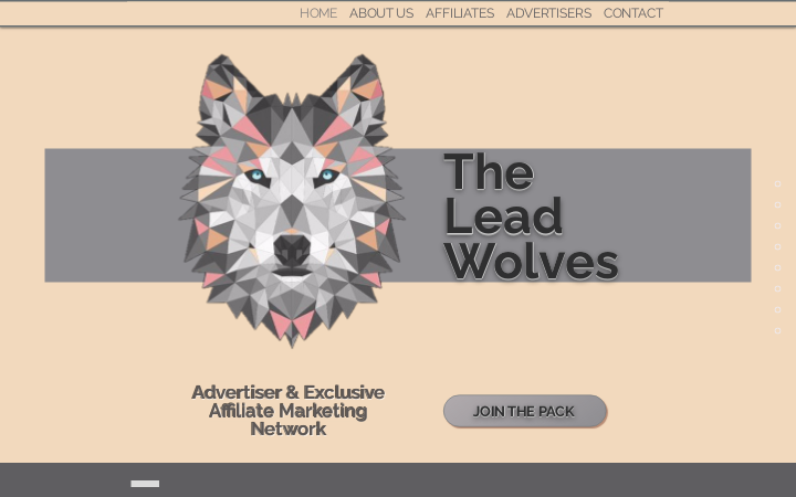 Screenshot of The Lead Wolves Homepage