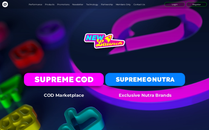 Screenshot of Supremedia Homepage